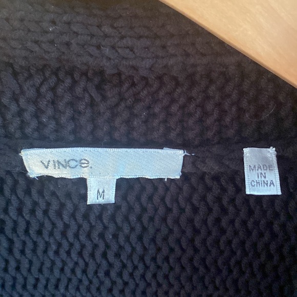 Vince chunky knit black cotton blend cardigan - Picture 2 of 8